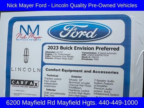 Used 2023 Buick Envision Preferred image 32