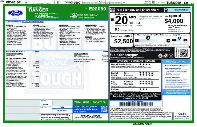 New 2026 Ford Ranger Lariat w/ FX4 Off-Road Package AWD/4WD image 17