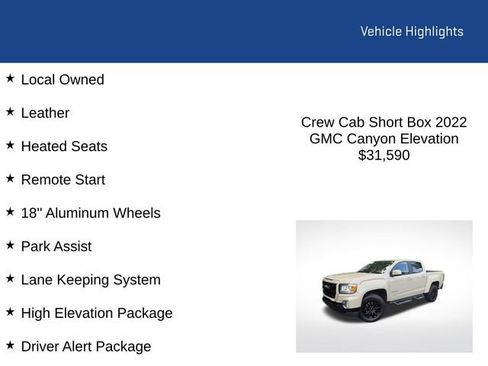 Used 2022 GMC Canyon Elevation w/ Elevation Premium Package AWD/4WD image 2