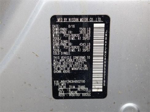 Used 2017 Nissan Armada SL w/ Interior Lighting Package image 33