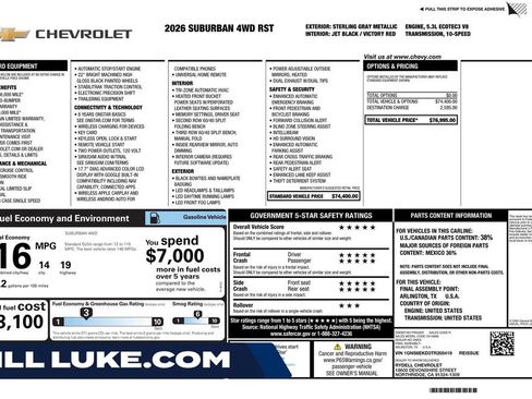 Used 2026 Chevrolet Suburban RST AWD/4WD image 1