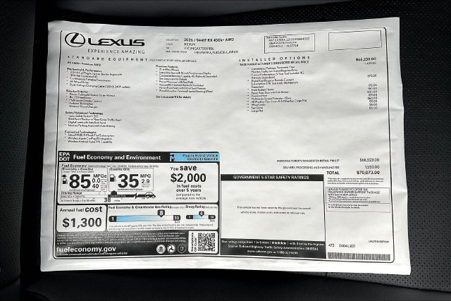 New 2026 Lexus RX 450h AWD image 14