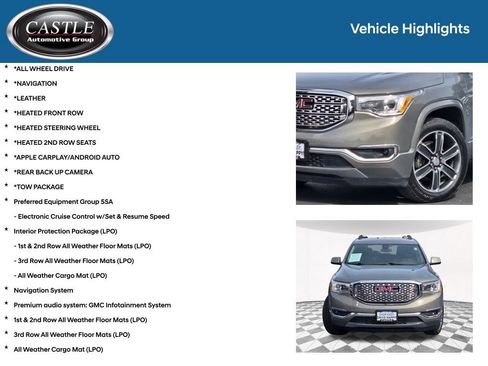 Used 2019 GMC Acadia Denali w/ Technology Package AWD/4WD image 3