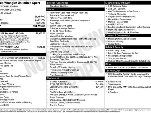 Used 2014 Jeep Wrangler Unlimited Sport w/ Quick Order Package 24S AWD/4WD image 40