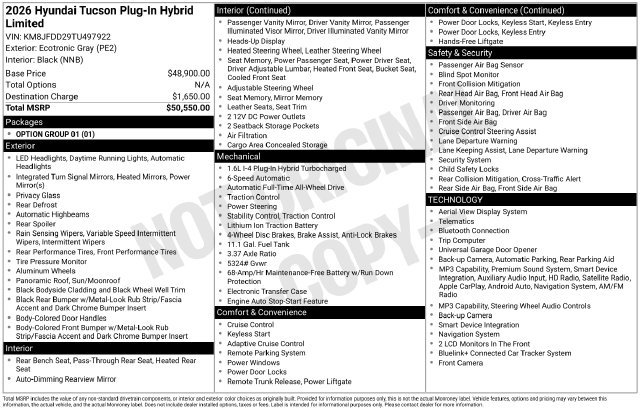 New 2026 Hyundai Tucson Limited AWD/4WD image 40