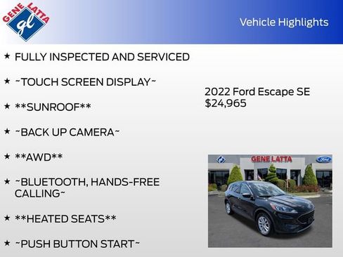 Certified 2022 Ford Escape SE w/ Cold Weather Package AWD/4WD image 32