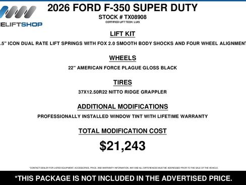 Used 2026 Ford F350 Lariat w/ Lariat Premium Package image 2