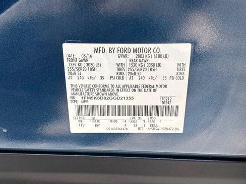 Used 2016 Ford Explorer XLT w/ Equipment Group 202A AWD/4WD image 46
