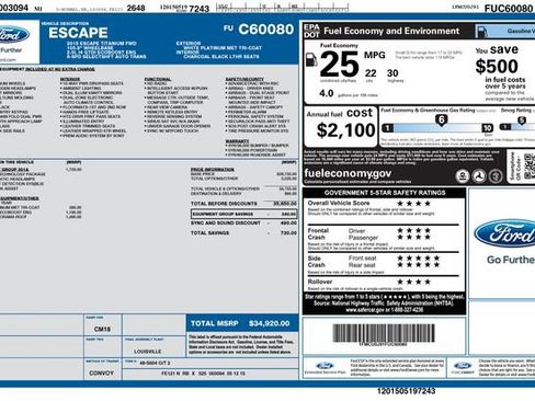 Used 2015 Ford Escape Titanium w/ Equipment Group 301A FWD image 7