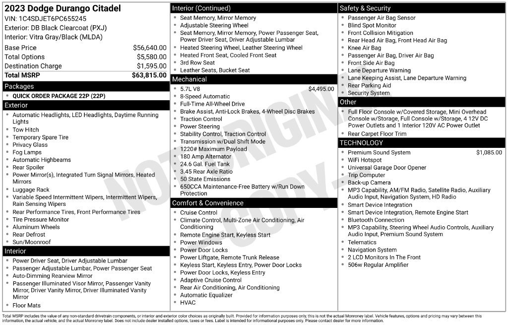 Used 2023 Dodge Durango Citadel AWD/4WD image 39