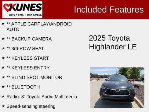 Used 2025 Toyota Highlander LE FWD image 2