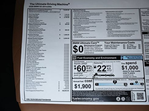 New 2026 BMW X5 xDrive50e w/ M Sport Package AWD/4WD image 22