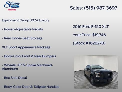 Used 2016 Ford F150 XLT w/ Equipment Group 302A Luxury image 20