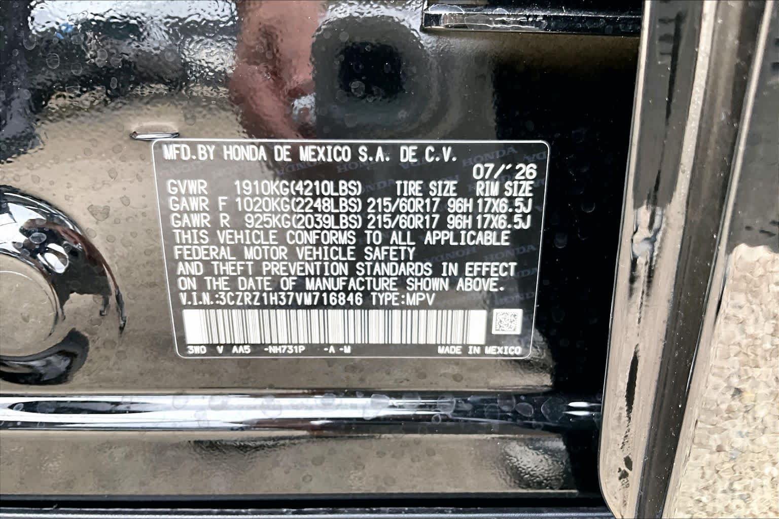 Certified 2027 Honda HR-V LX image 34