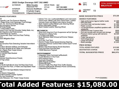 Used 2022 Dodge Durango SRT w/ Premium Interior Group image 3