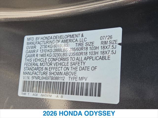 New 2026 Honda Odyssey EX-L image 26