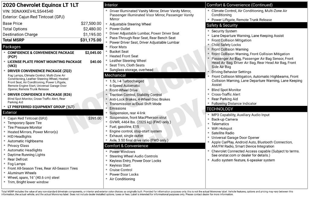 Used 2020 Chevrolet Equinox LT FWD image 37