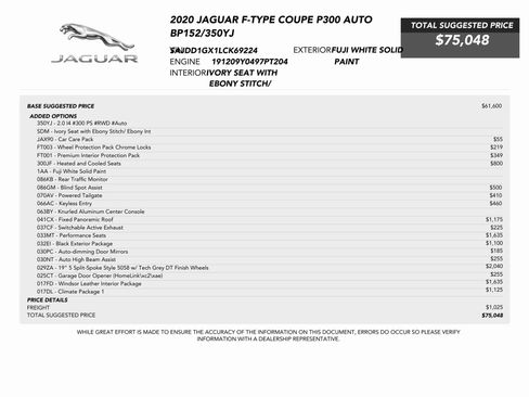 Used 2020 Jaguar F-TYPE Coupe image 80