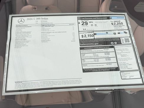 New 2026 Mercedes-Benz C 300 Sedan image 31