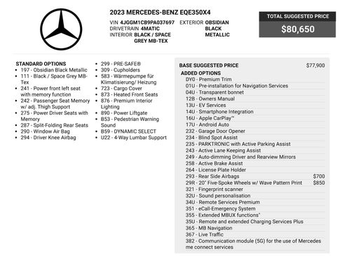 Used 2023 Mercedes-Benz EQE 350+ 4MATIC SUV image 76