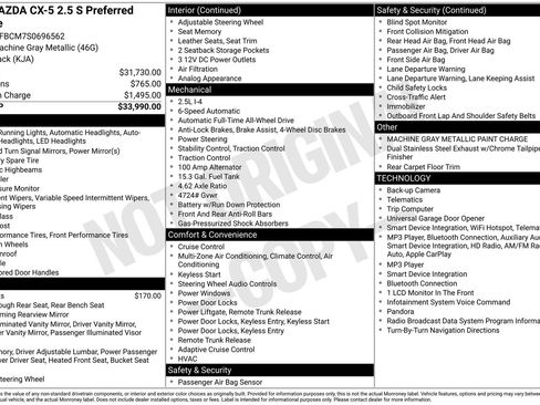 Certified 2025 MAZDA CX-5 AWD 2.5 S w/ Preferred Package image 41