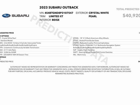 Used 2023 Subaru Outback Limited XT image 24