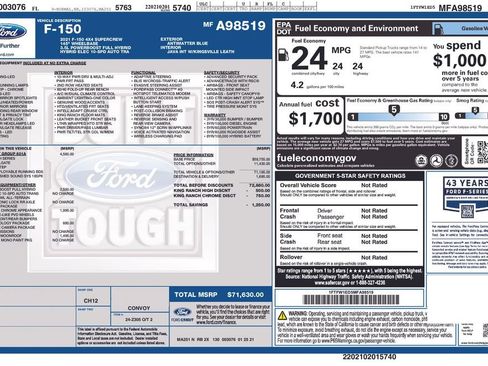 Certified 2021 Ford F150 King Ranch w/ Equipment Group 601A High image 5