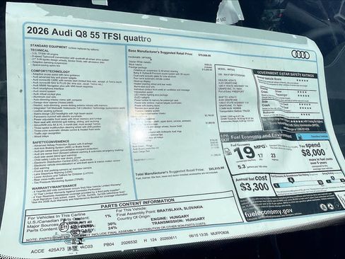 New 2026 Audi Q8 Prestige AWD/4WD image 19