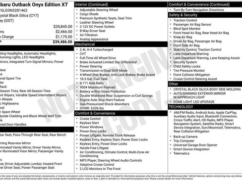Certified 2022 Subaru Outback Onyx Edition XT image 10