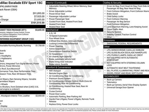 Used 2021 Cadillac Escalade ESV Sport w/ Driver Assist Tech Package image 7