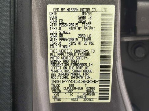 Used 2003 Nissan Frontier XE image 29