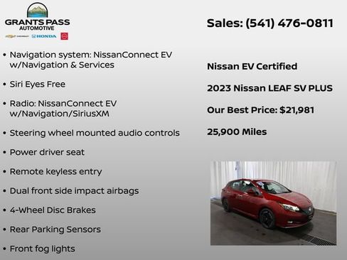 Certified 2023 Nissan Leaf SV Plus FWD image 6