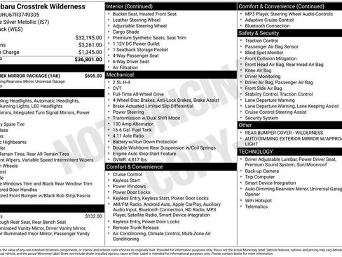 Certified 2024 Subaru Crosstrek 2.5i Wilderness w/ Crosstrek Mirror Package AWD/4WD image 7