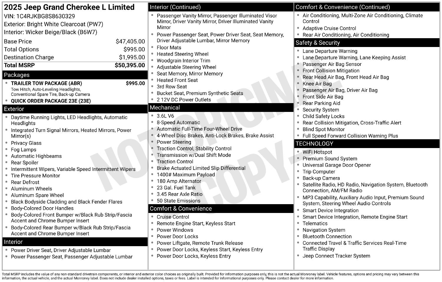 Used 2025 Jeep Grand Cherokee L Limited w/ Trailer Tow Package AWD/4WD image 15