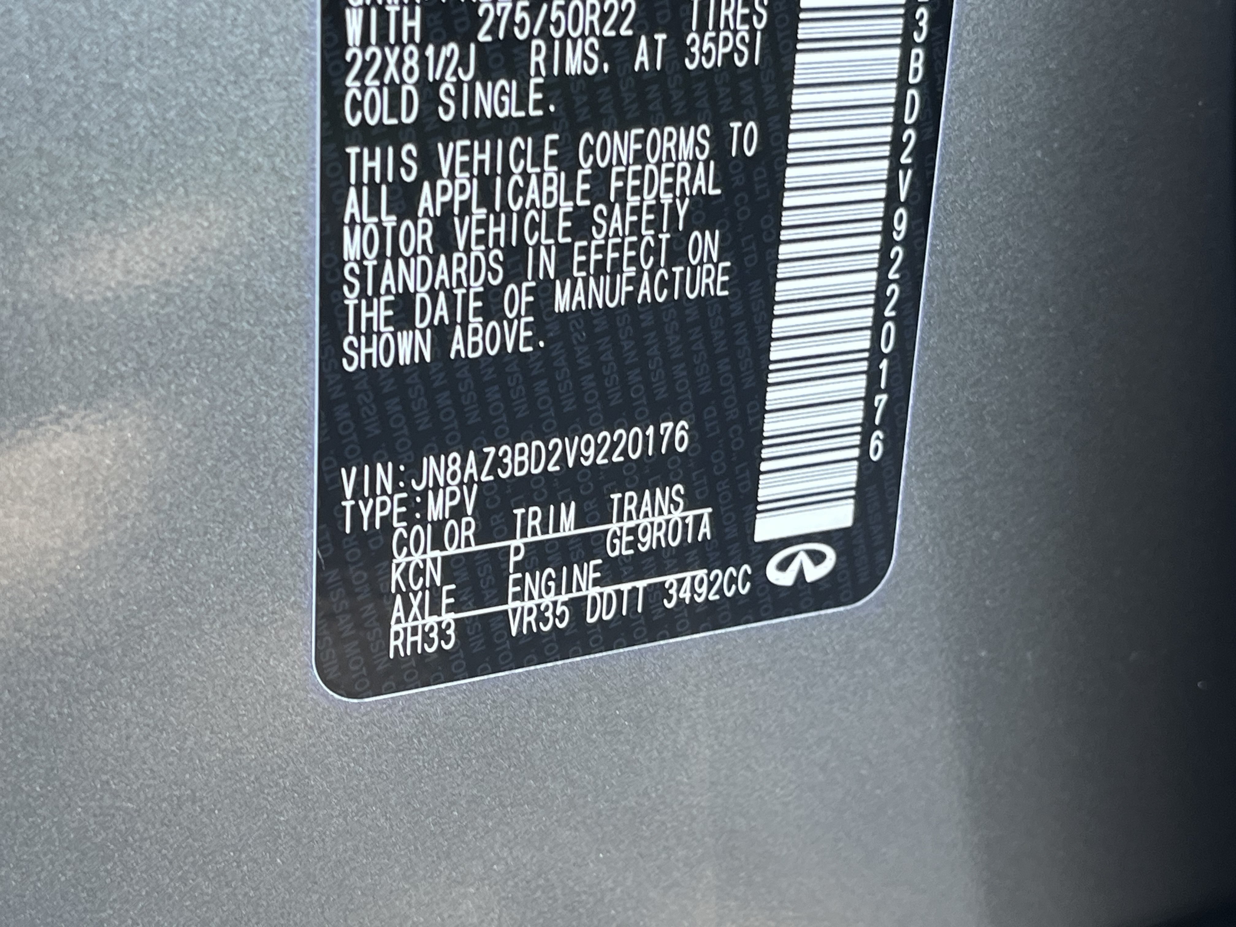 New 2027 INFINITI QX80 Luxe w/ Cargo Package RWD image 28