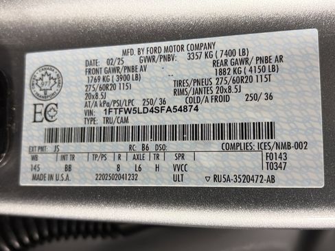 Certified 2025 Ford F150 Lariat w/ Equipment Group 502A High image 9