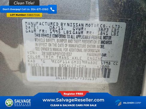 Used 2015 Nissan Sentra S FWD image 16