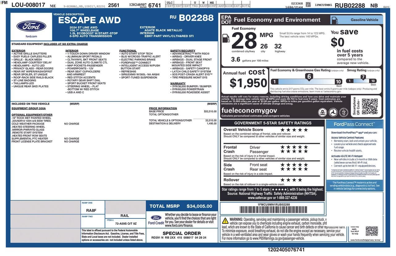 Used 2024 Ford Escape ST-Line AWD/4WD image 27