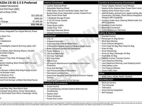 Used 2025 MAZDA CX-50 AWD 2.5 S w/ Preferred Package image 31