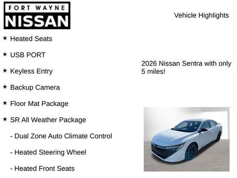 New 2026 Nissan Sentra SR w/ SR All Weather Package image 8