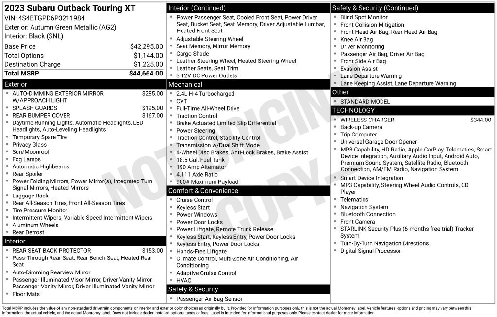Used 2023 Subaru Outback Touring XT AWD/4WD image 33