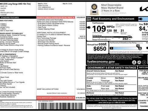 Used 2023 Kia EV6 Wind w/ Wind Technology Package image 56