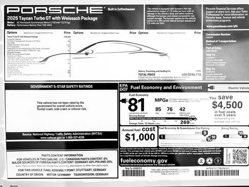 New 2025 Porsche Taycan Turbo GT image 29