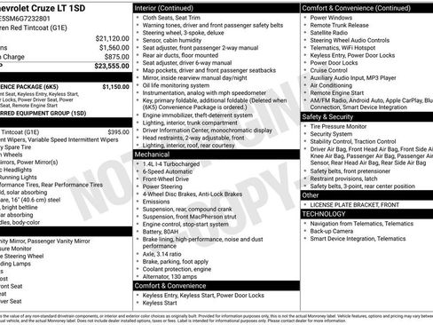 Used 2016 Chevrolet Cruze LT w/ Convenience Package image 34