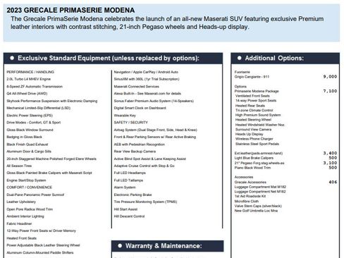 Certified 2023 Maserati Grecale Folgore AWD/4WD image 2