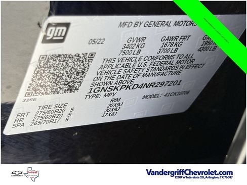 Certified 2022 Chevrolet Tahoe Z71 w/ Luxury Package AWD/4WD image 34