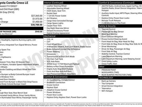 New 2026 Toyota Corolla Cross LE w/ Moonroof Package image 24