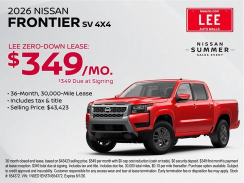 New 2026 Nissan Frontier SV w/ Tow Package AWD/4WD image 4