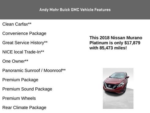 Used 2018 Nissan Murano Platinum AWD/4WD image 8