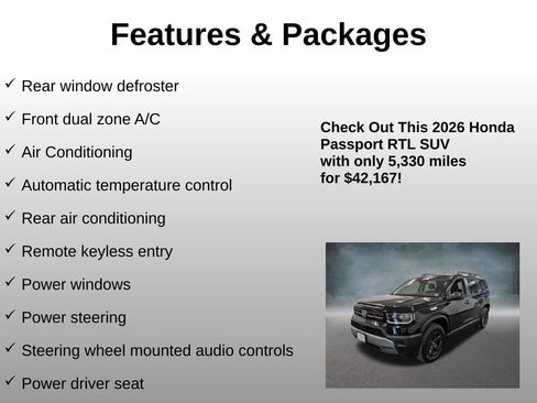 Certified 2026 Honda Passport RTL image 8